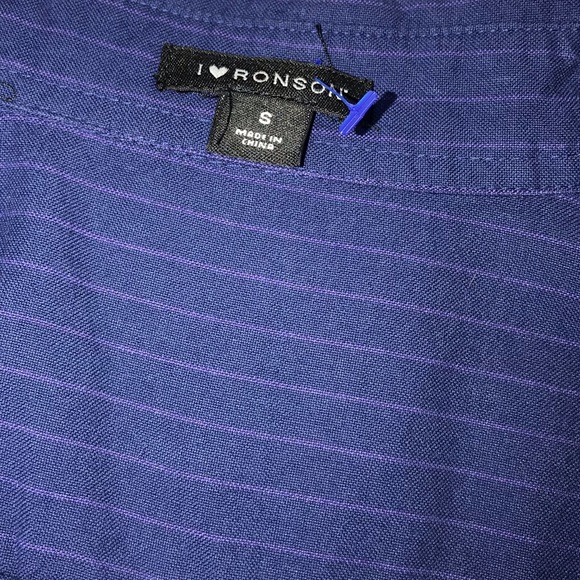 I Heart Ronson Small Blue Pinstripe Shirt Dress - Picture 3 of 3